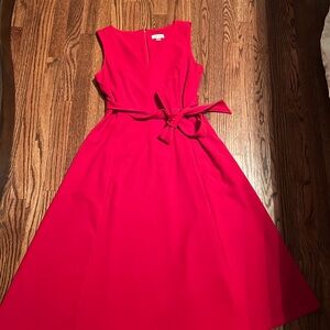 Calvin Klein Red Tie Front A-Line Midi Dress